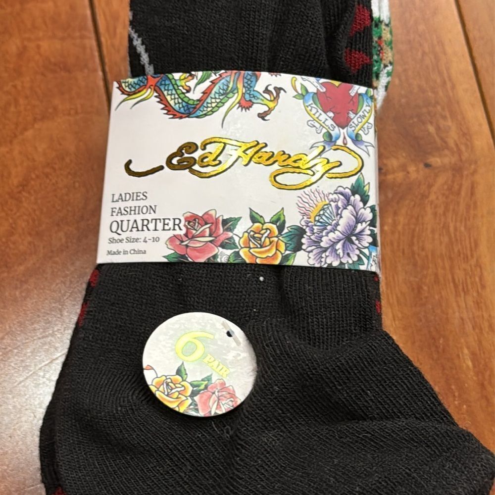 NWT Ed Hardy Graphic 6 Packs Socks - Picture 7 of 7